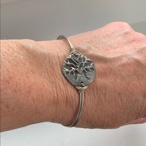 Silver Pewter wire wrap Tree of Life with Heart Bracelet handmade